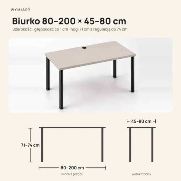 Biurko komputerowe Iron - Kaszmir