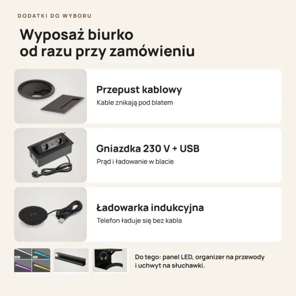 Biurko komputerowe Iron - Kaszmir