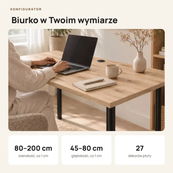 Biurko komputerowe Iron - Dąb Evoke
