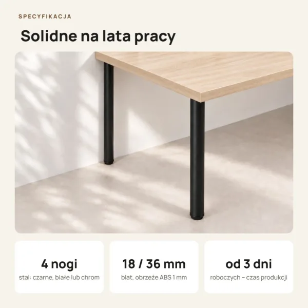 Biurko komputerowe Iron - Dąb Cremona