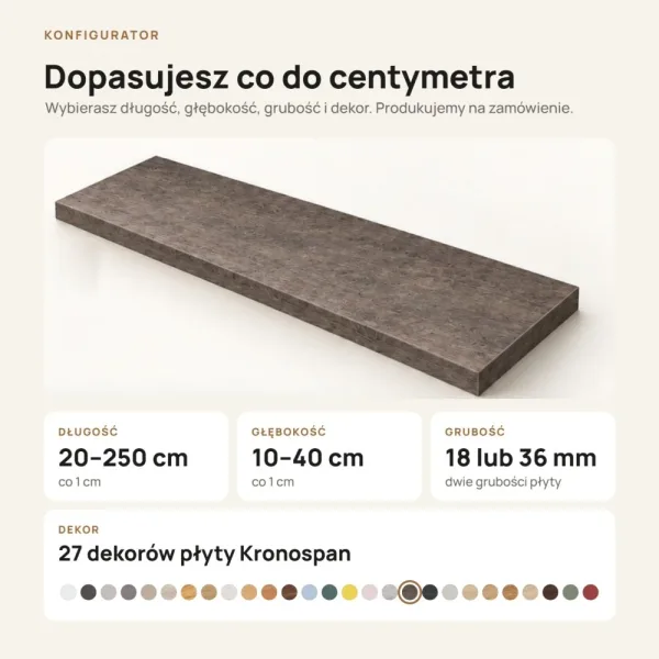 Parapet wewnętrzny na wymiar - Beton Rdzawy