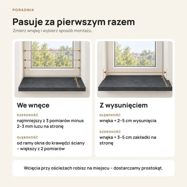 Parapet wewnętrzny na wymiar - Beton Czarny