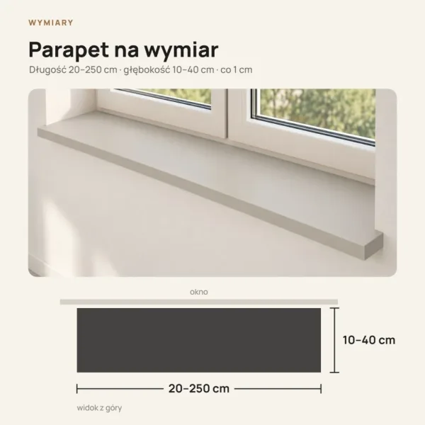 Parapet wewnętrzny na wymiar - Kaszmir