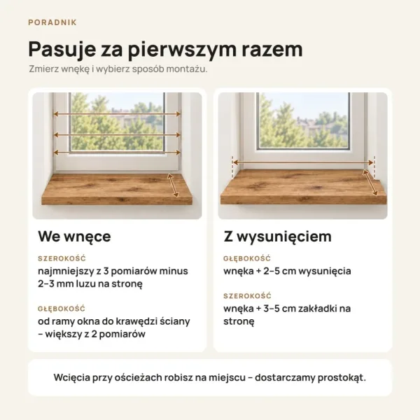 Parapet wewnętrzny na wymiar - Dąb Wotan