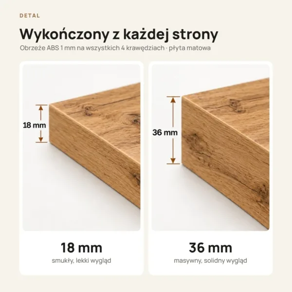 Parapet wewnętrzny na wymiar - Dąb Wotan