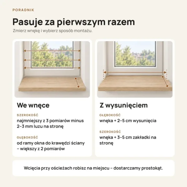 Parapet wewnętrzny na wymiar - Dąb Cremona