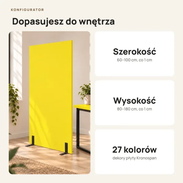 Ścianka działowa - Żółta