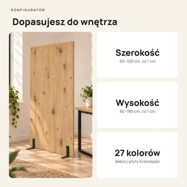 Ścianka działowa - Dąb Artisan