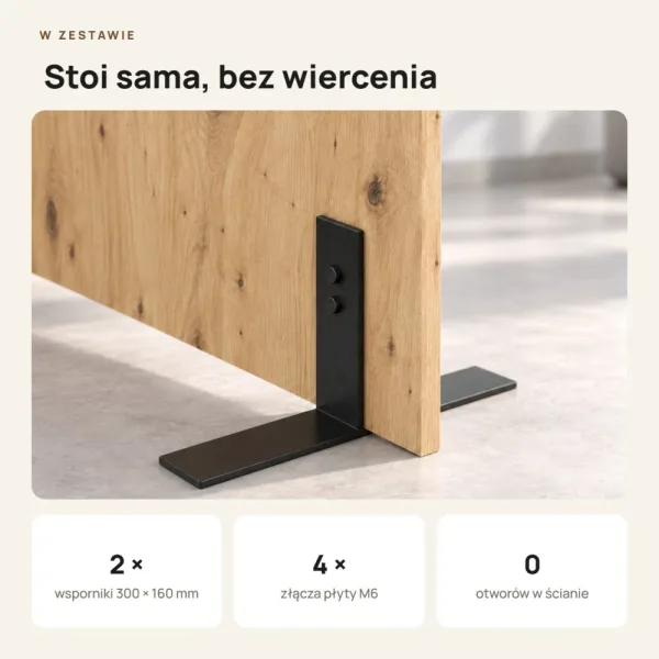 Ścianka działowa - Dąb Artisan