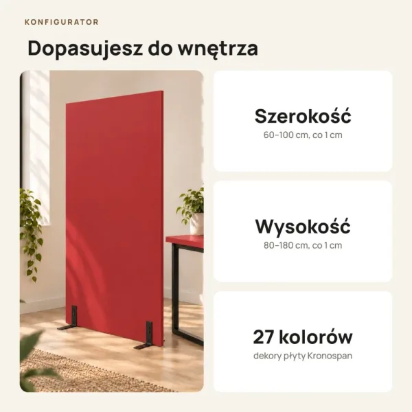 Ścianka działowa - Czerwona
