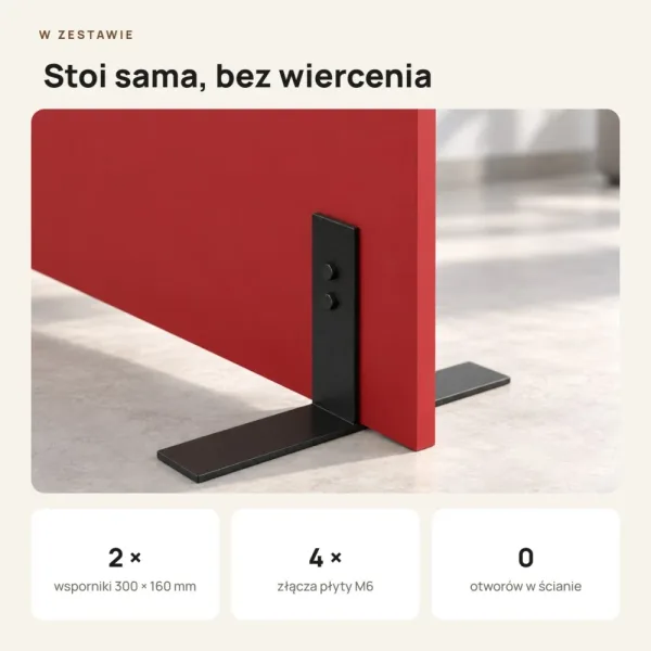 Ścianka działowa - Czerwona