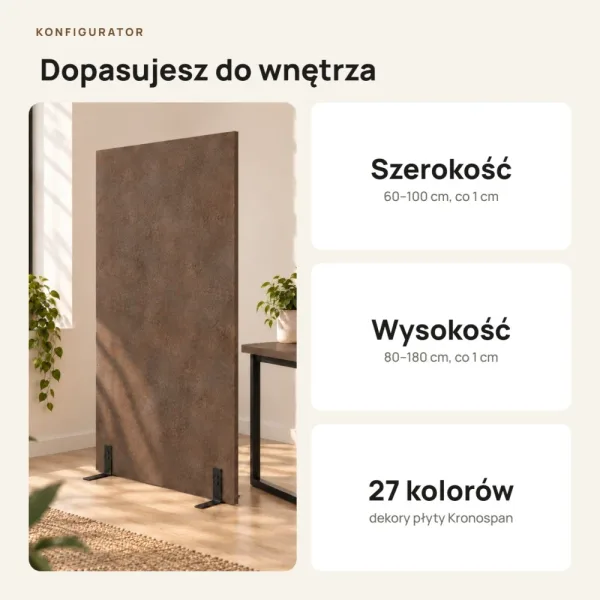 Ścianka działowa - Beton Rdzawy