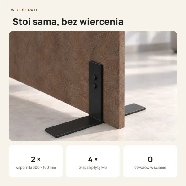 Ścianka działowa - Beton Rdzawy