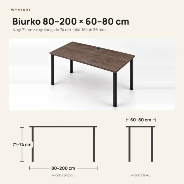 Biurko gamingowe - Beton Rdzawy