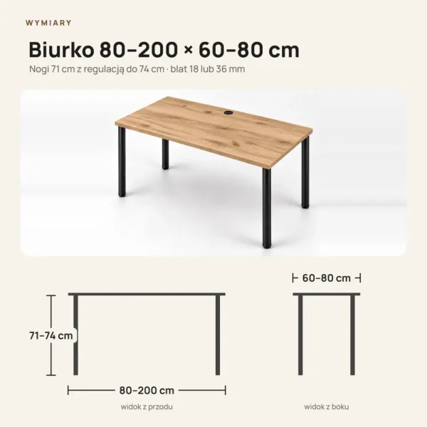 Biurko gamingowe - Dąb Evoke