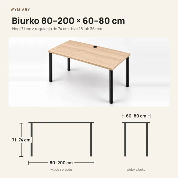 Biurko gamingowe - Dąb Cremona