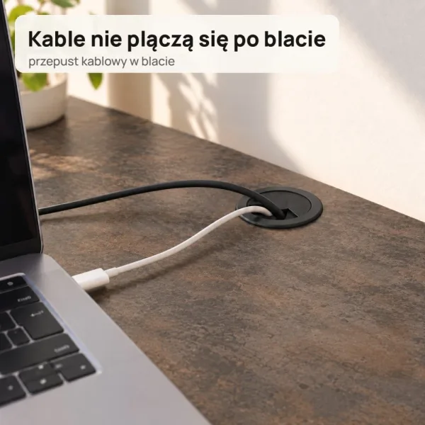 Biurko szkolne narożne Aga - Beton Rdzawy