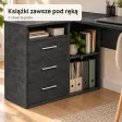 Biurko szkolne narożne Aga - Beton Czarny