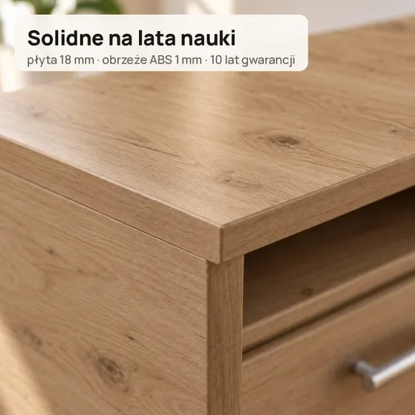 Biurko szkolne narożne Aga - Dąb Evoke