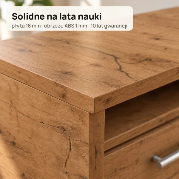Biurko szkolne narożne Aga - Dąb Wotan