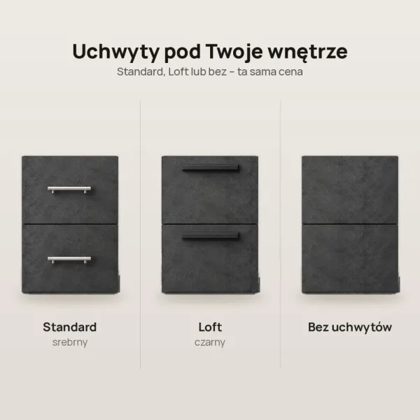 Biurko lekarskie narożne z szufladami - Beton Czarny