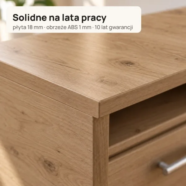 Biurko lekarskie narożne z szufladami - Dąb Evoke