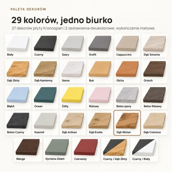 Biurko lekarskie narożne z szufladami - Dąb Wotan