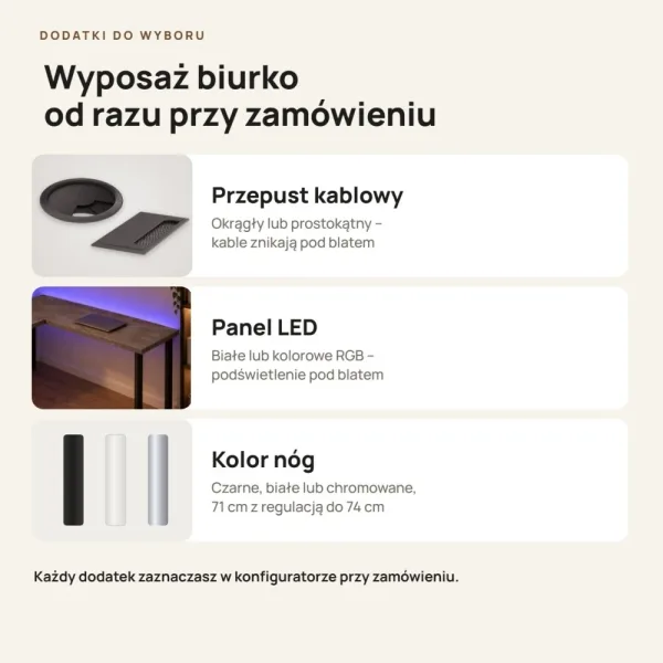 Biurko narożne - Beton Rdzawy