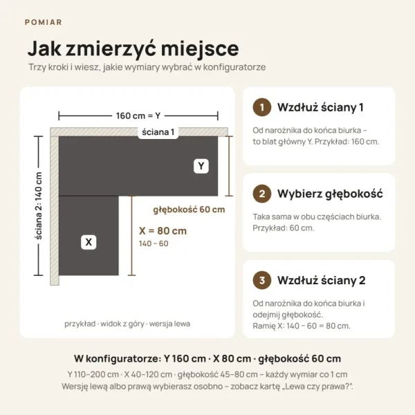 Biurko narożne - Beton Czarny