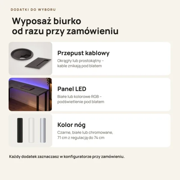 Biurko narożne - Beton Czarny