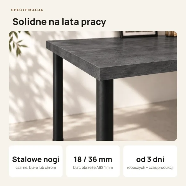 Biurko narożne - Beton Czarny