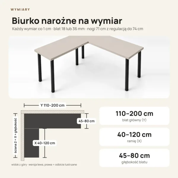 Biurko narożne - Kaszmir