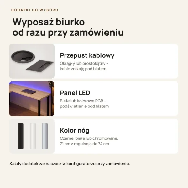 Biurko narożne - Dąb Cremona