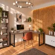 Biurko narożne loft - Beton Rdzawy