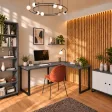 Biurko narożne loft - Beton Czarny