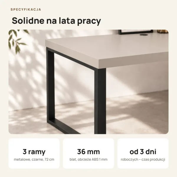 Biurko narożne loft - Kaszmir