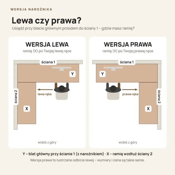 Biurko narożne loft - Dąb Cremona