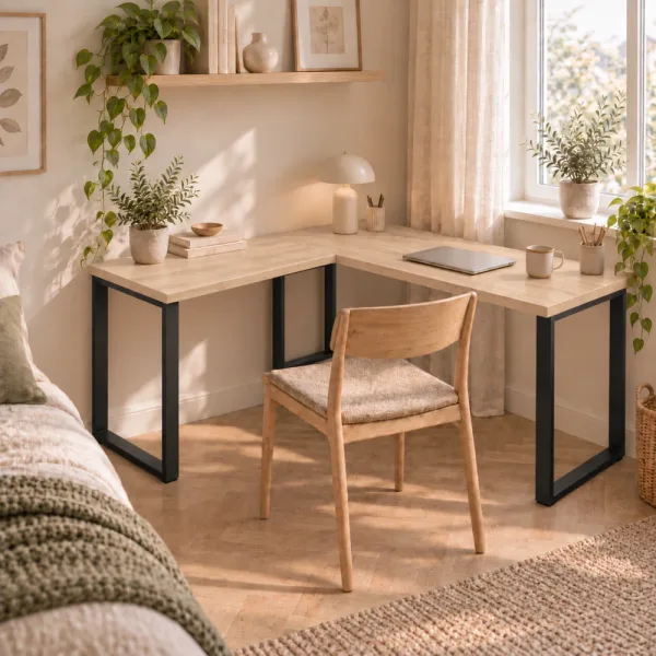 Biurko narożne loft - Dąb Cremona