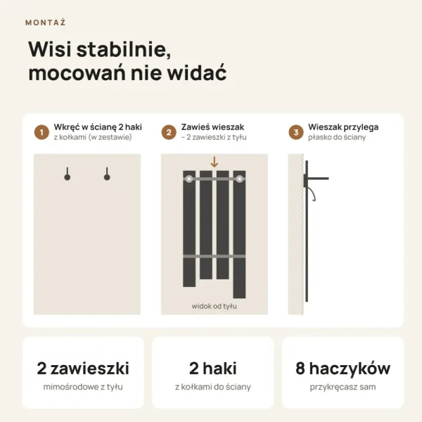 Wieszak ażurowy - Beton Rdzawy - Na ubrania