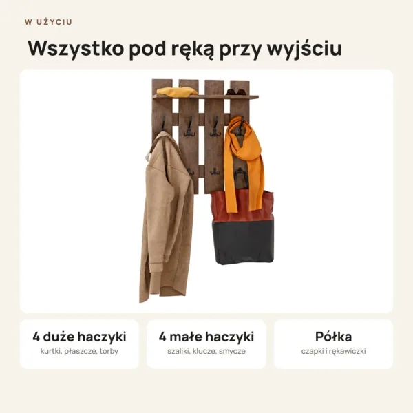 Wieszak ażurowy - Beton Rdzawy - Na ubrania