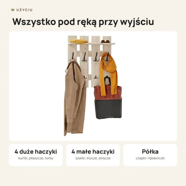 Wieszak ażurowy - Dąb Cremona - Na ubrania
