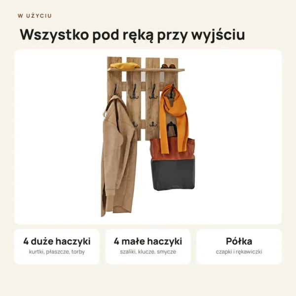 Wieszak ażurowy - Dąb Evoke - Na ubrania