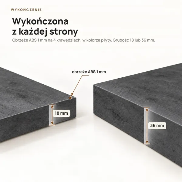 Półka wisząca - Beton Czarny