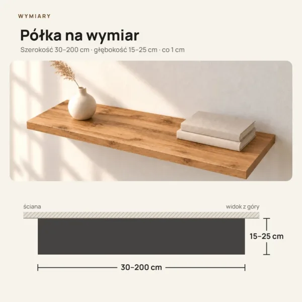 Półka wisząca - Dąb Wotan
