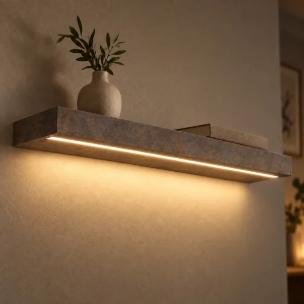 Półka wisząca LED - Beton Rdzawy