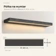 Półka wisząca LED - Beton Czarny