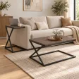 Stolik metalowy X - Beton Rdzawy