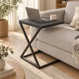 Stolik metalowy X - Beton Czarny