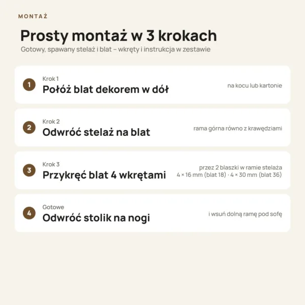 Stolik metalowy X - Dąb Cremona