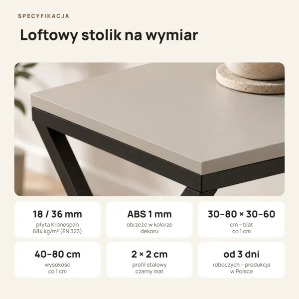 Stolik metalowy X - Kaszmir